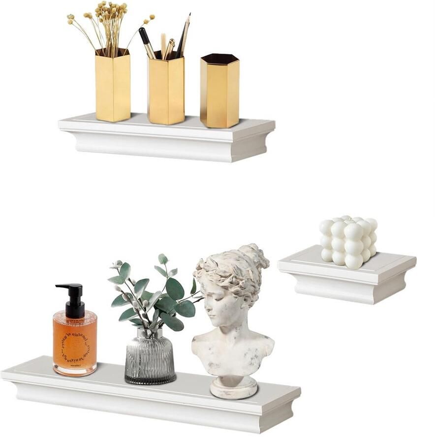 Inovra Drievoudig Zwevend Wandrek voor Stijlvolle Fotodisplays en Opslag in Huis