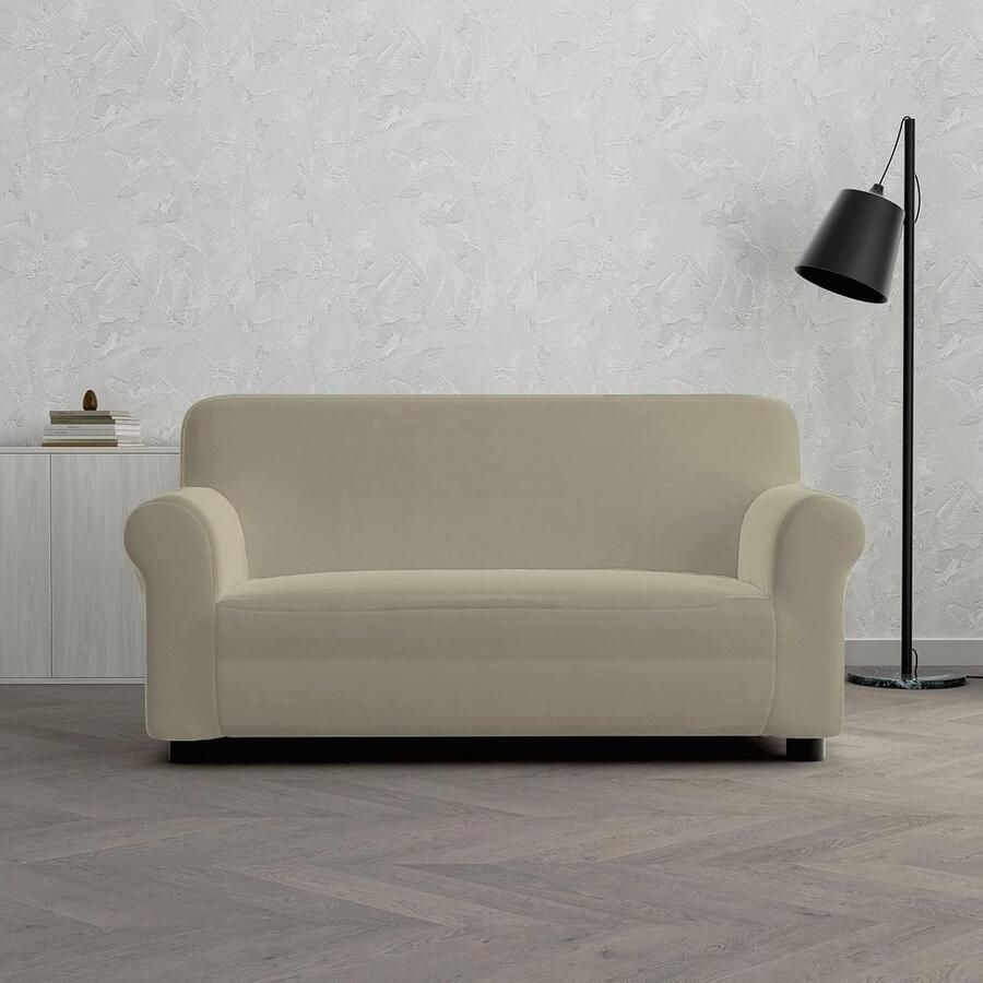 Inovra Elegante Rekbare Bankhoes in Duifgrijs voor Tweezitsbanken