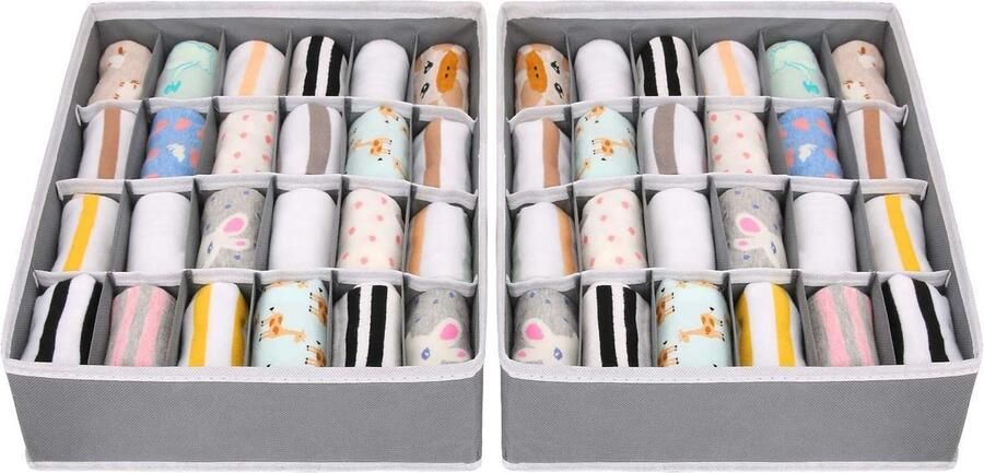 Inovra Flexibele Opvouwbare Organizerset met 24 Vakken voor Sokken Ondergoed en Accessoires