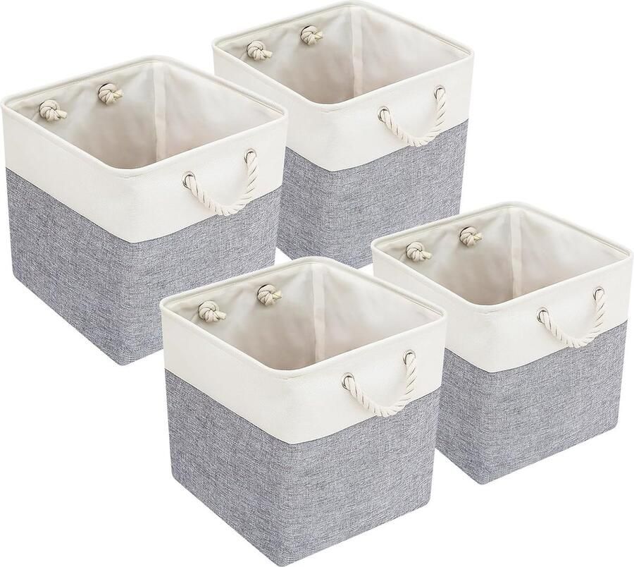 Inovra Fraaie Opvouwbare Opbergdozen Set van 4 voor Huis en Kantoor 28 x 28 x 28 cm