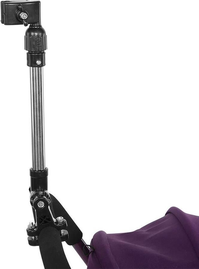 Inovra Gebruiksvriendelijke en Verstelbare Parapluhouder voor Fiets en Kinderwagen met 360° Draaibare Klem