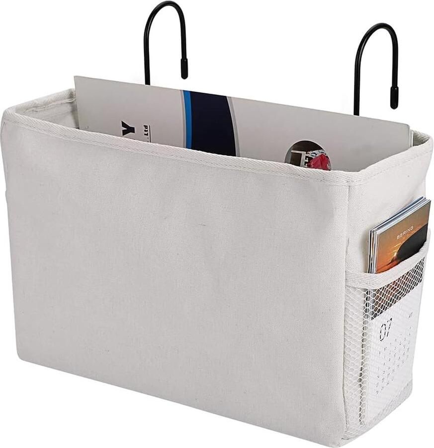 Inovra Handige Hangende Opbergmand voor Bed Kantoor en Schoolruimte in Witte Kleur