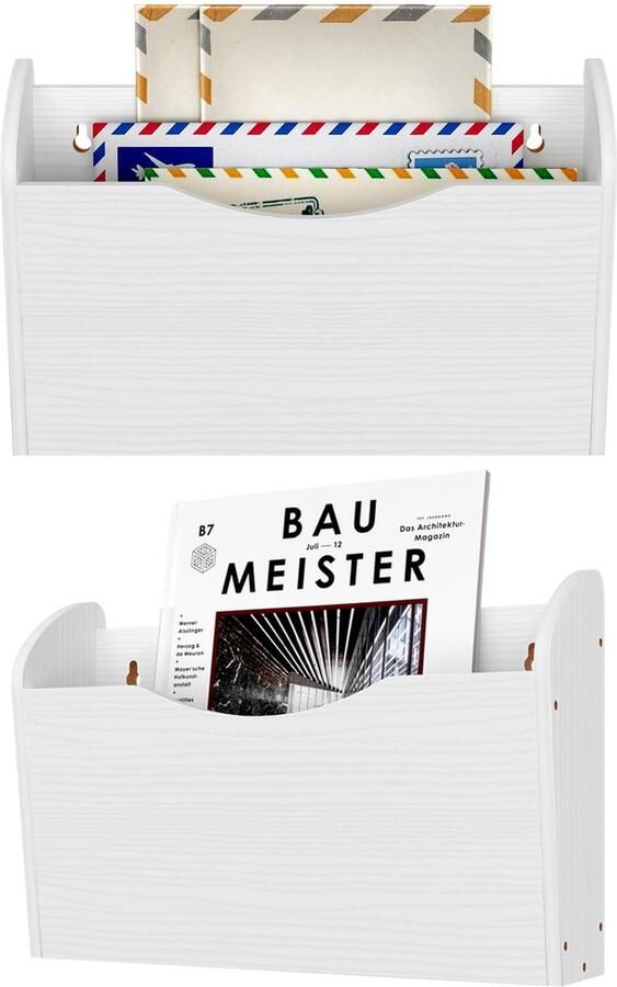 Inovra Handige Wandgemonteerde Houten Documentenhouder Set voor Organisatie en Opbergruimte in Huis of Kantoor