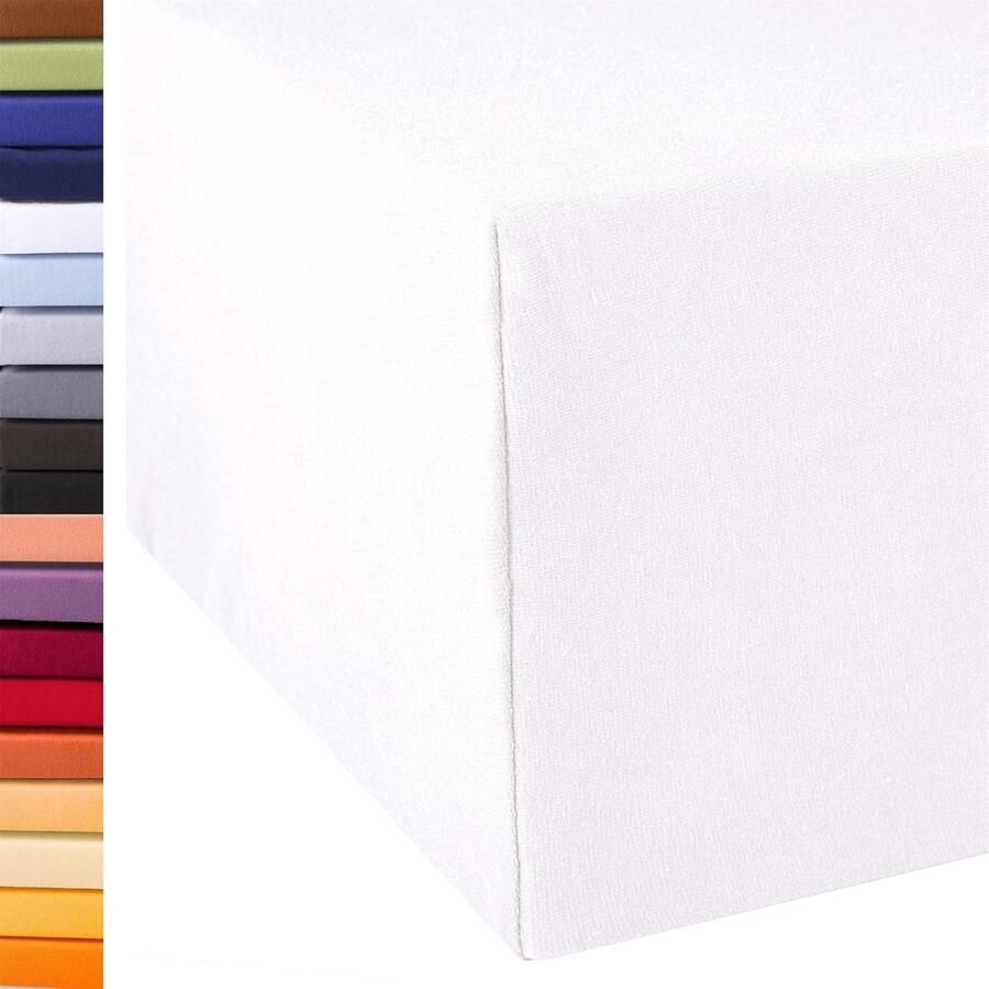 Inovra Hoeslaken voor boxspringbedden met topper conventionele matrassen of waterbedden 180 x 200 200 x 220 stretch katoen elastan jersey sneeuw-wit 180x200 200x220 cm