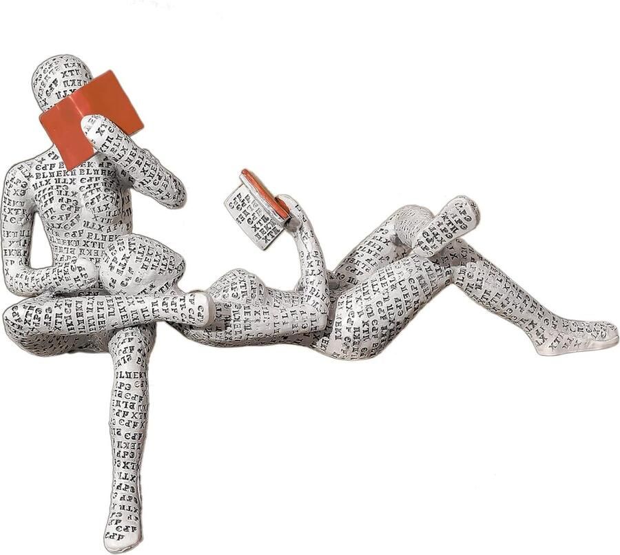 Inovra Home Decor Pulp Lezende Vrouwen Denker Standbeeld Esthetische Sculptuur Kamerdecoratie Moderne Abstracte Decoratie op Plank Tafel Bureau voor Woonkamer Kantoor Slaapkamer H