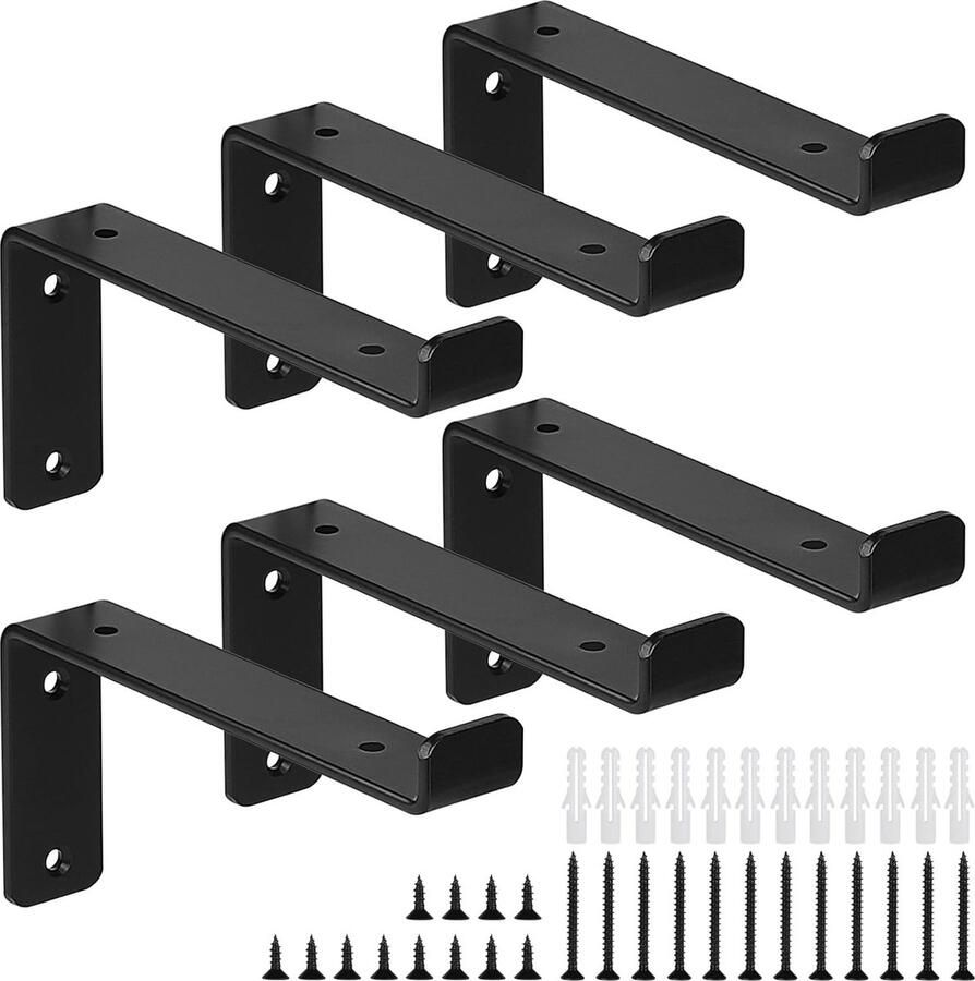 Inovra Industriële L-vormige Muurbeugels voor Stevige Wandplanken in Huis en Tuin