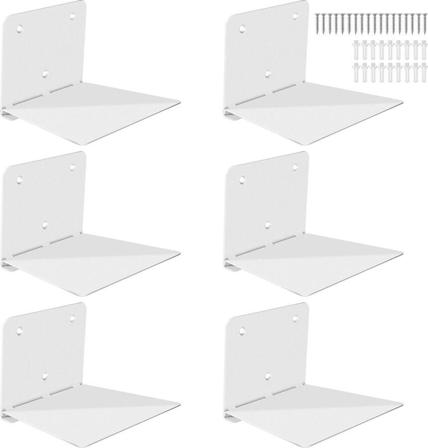 Inovra Innovatieve Onzichtbare Zwevende Wandplanken Set van 6 voor Boeken en Decoratie