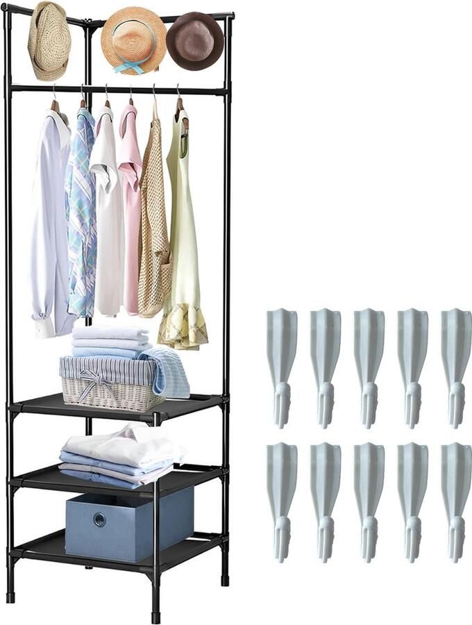 Inovra Kledingrek met Hoekontwerp en Multifunctionele Opbergoplossing voor Ruimtes