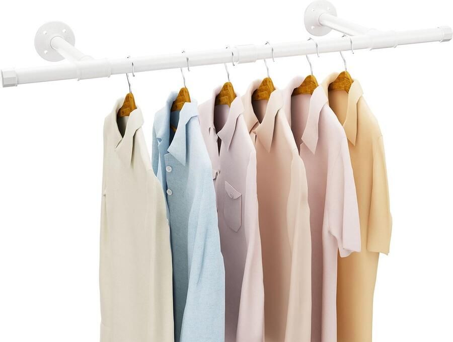 Inovra Kledingstang voor Wandmontage met Industrieel Ontwerp en Hoge Draagkracht voor Ruimtebesparing