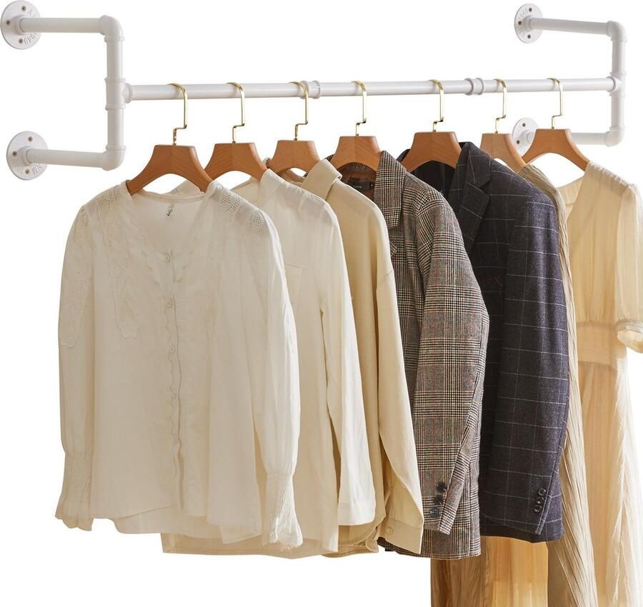 Inovra Kledingstang voor Wandmontage met Industriële Stijl Ruimtebesparend en Ontwerp voor Thuis