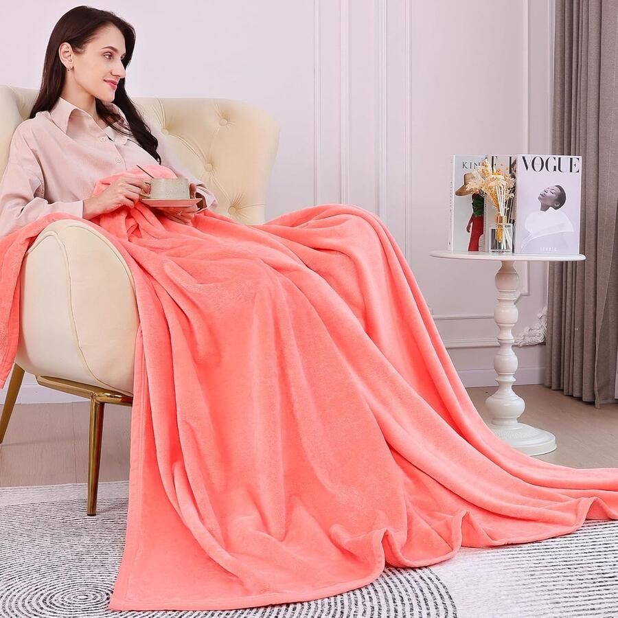 Inovra Knuffelige Fluffy Deken 130 x 160 cm 380 GSM Superzachte & Delicate Fleece Deken Fluffy Deken Knuffelige Dekens als Sofa Deken Flanellen Deken Bank Deken Rood