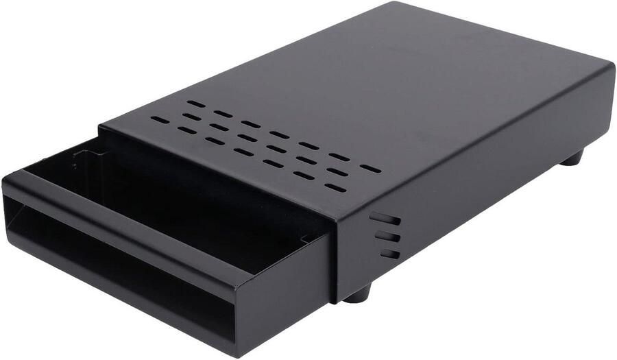 Inovra Koffieresten opvangdoos met laden Roestvrijstalen klopbox voor salontafel met antislipbasis ideaal voor cafés keukens kantoren en winkels in zwart