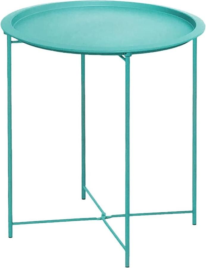 Inovra Moderne Ronde Bijzettafel met Twee Niveaus voor Woonkamer en Slaapkamer