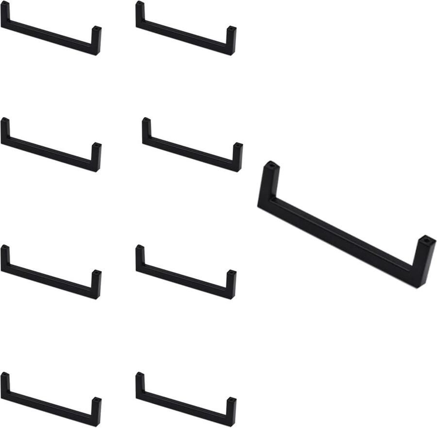 Inovra Moderne Zwarte Meubelgrepen van Roestvrij Staal voor Keukenkasten en Laden Set van 10