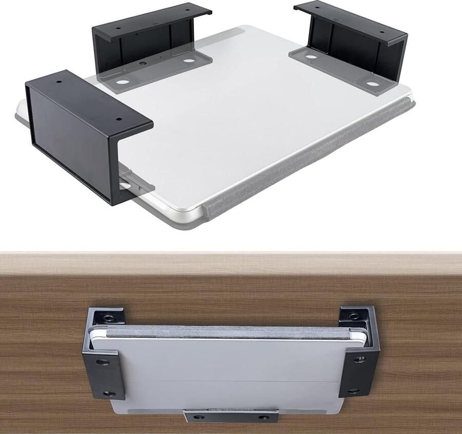 Inovra Multifunctionele ondertafelhouders Ruimtebesparende opslag voor laptop tablet toetsenbord en meer Optimaliseer uw werkplek Eenvoudige montage met schroeven of plakband
