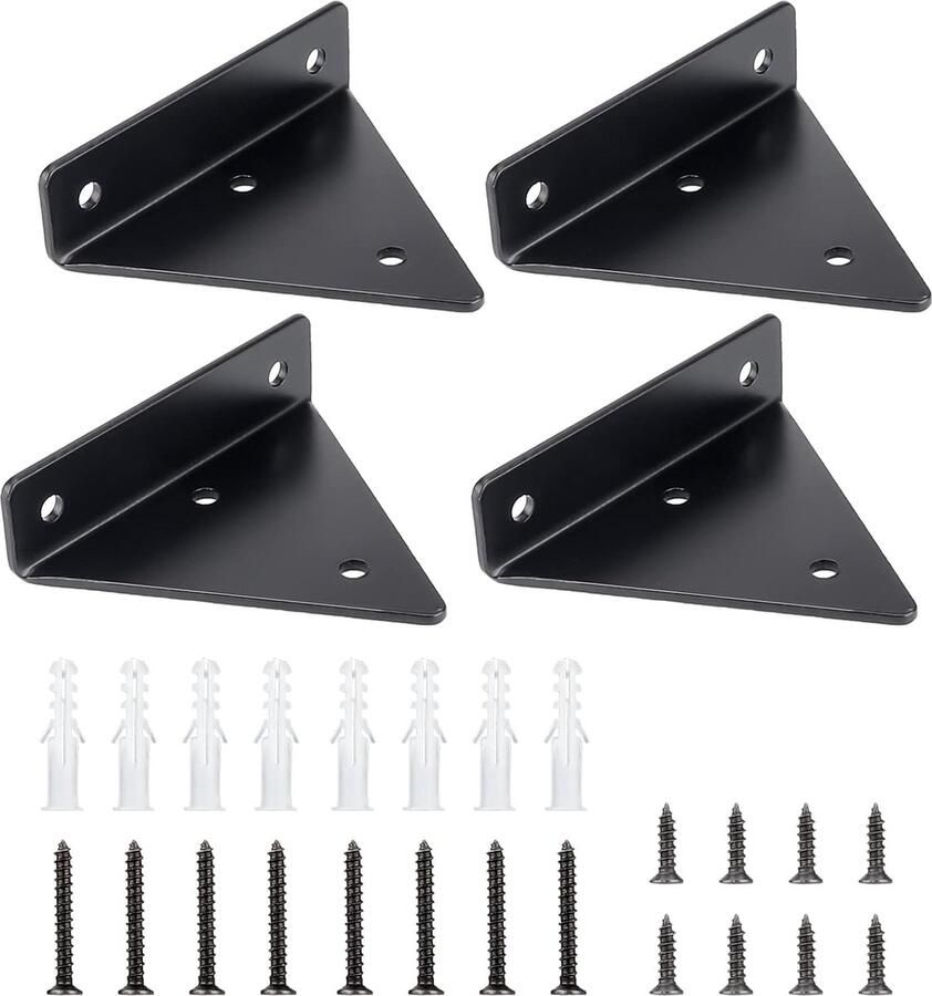 Inovra Onzichtbare Driehoekige Wandbeugels voor Planken Set van 4 voor Keuken Studie en Tuin