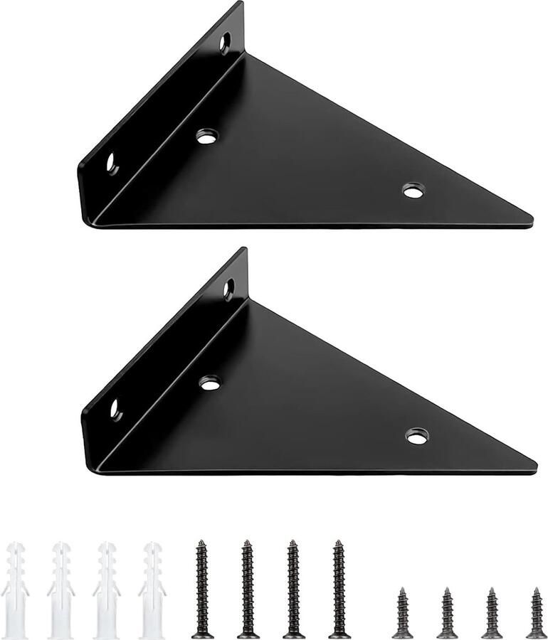 Inovra Onzichtbare Muurbeugels voor Drijvende Planken in Ruimtes Set van 2 Zware IJzeren Driehoek