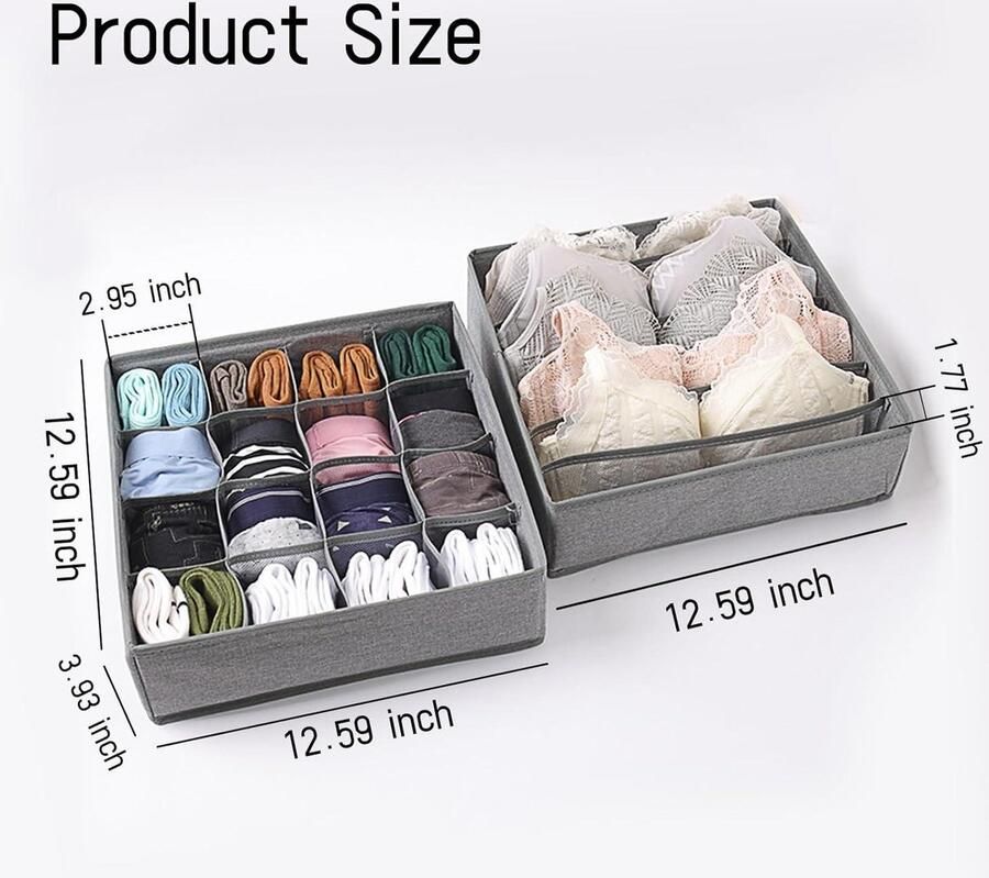 Inovra Opvouwbare Kledingkast-Organizer 16 Vakken Ademend en Wasbaar Lade-Organizer voor Sokken en Stropdassen . Kastonderdeel