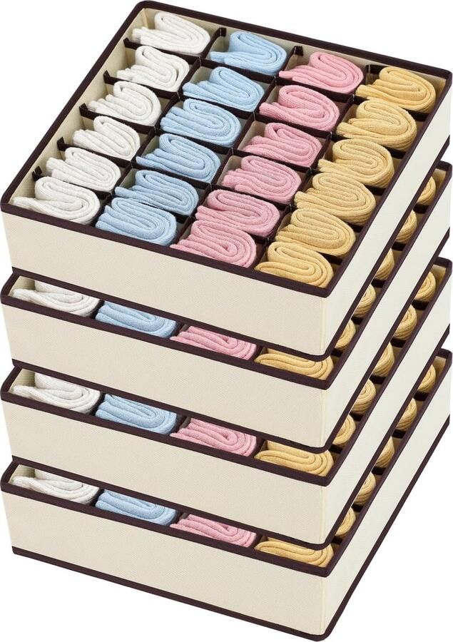 Inovra Opvouwbare Opbergdozen met 24 Vakken voor Sokken Ondergoed en Accessoires