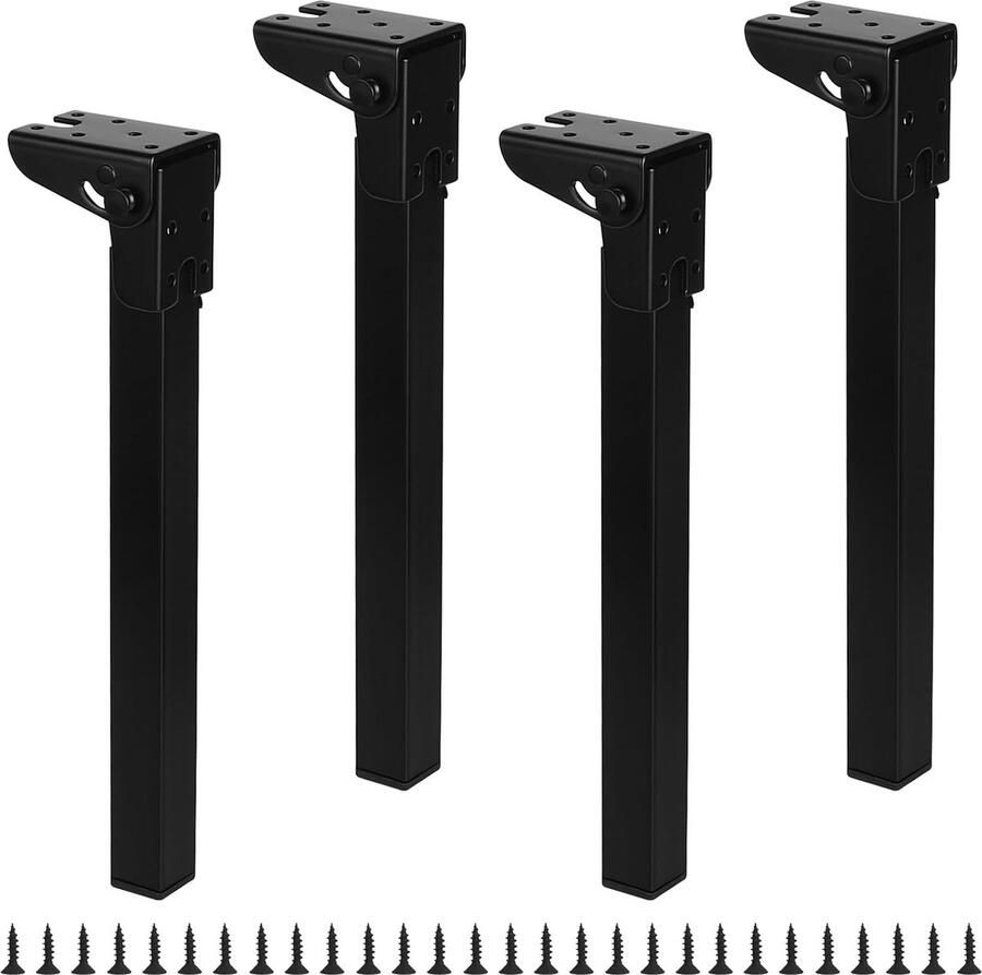 Inovra Opvouwbare Tafelpoten Set van 4 voor Meubels 30 cm Zwart IJzer Ruimtebesparend en Veilig