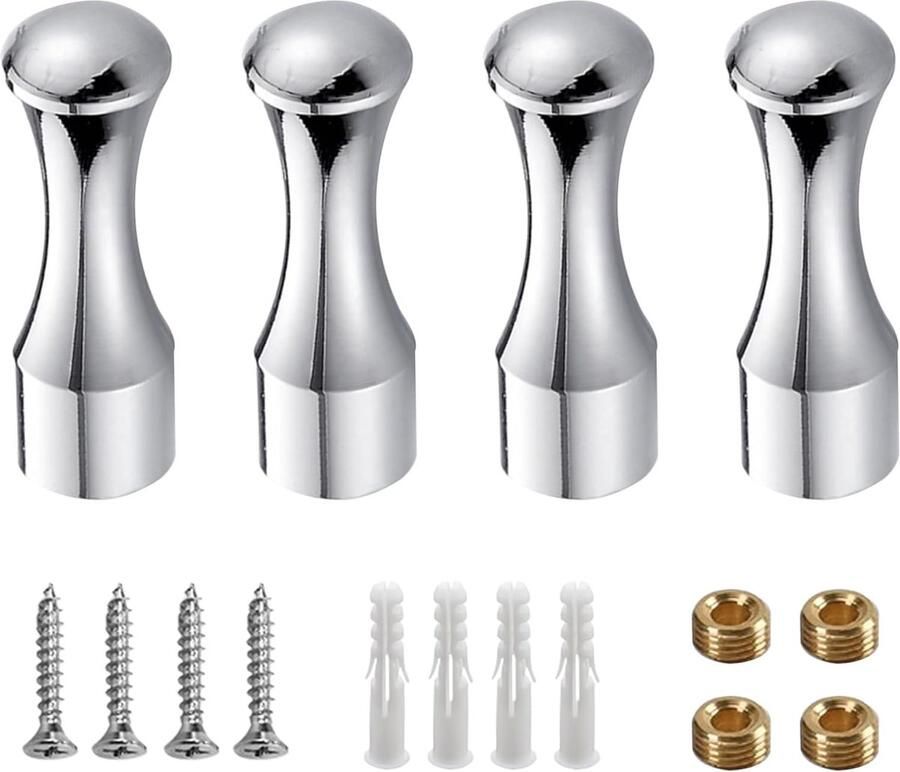Inovra Pakket van 4 kapstokhaken wandhaken kapstokhaken moderne haken met montageaccessoires handdoekhaken voor badkamer woonkamer en keuken (zilver)