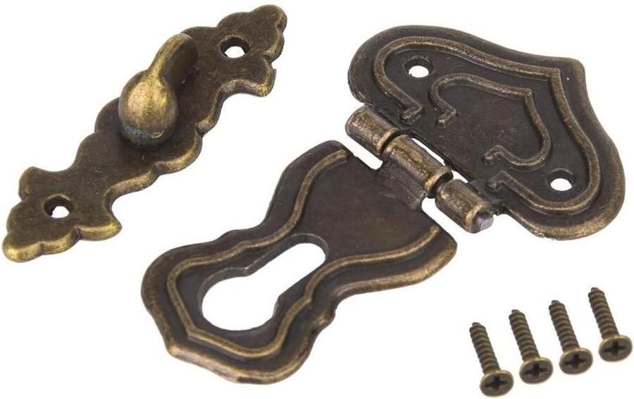 Inovra Plus Decoratieve Sloten 10 Stuks Doos Vintage Bronzen Sloten met Schroeven voor Sieradendoosjes Hoist Knots Antiek Messing