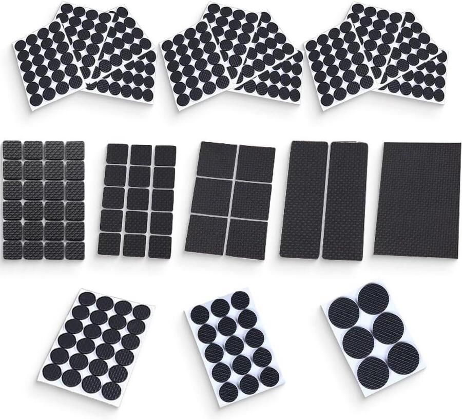 Inovra Plus Ruberen Antislipvoetjes Set 210 Stuks Zelfklevend Meubelbescherming Anti-kras Vierkant & Rechthoekig