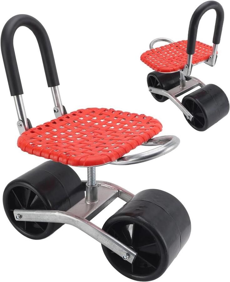 Inovra Plus Tuinkruk met wielen voor tuinwerkzaamheden Verstelbare kruk voor buiten Tuinierstoel voor planten