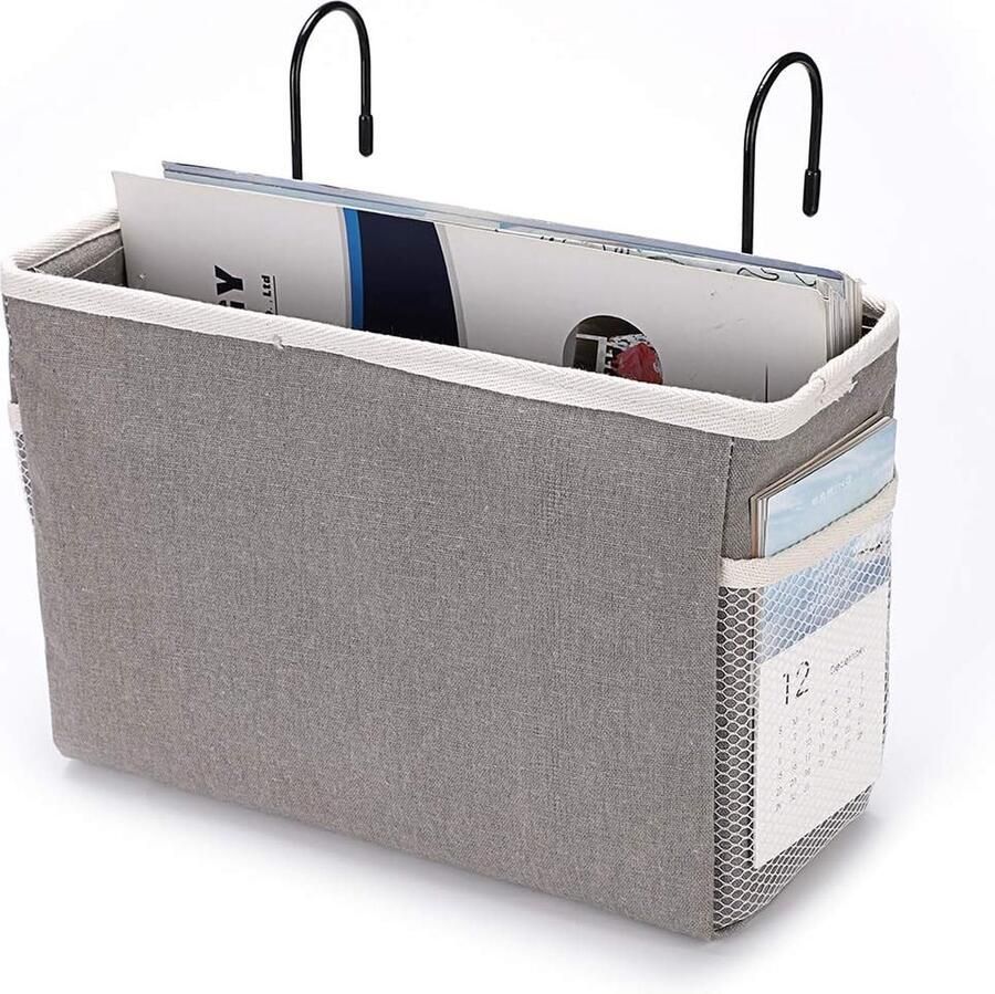 Inovra Praktische Hangende Opbergbak voor Bed Kantoor Huis en Studentenhuis in Grijs