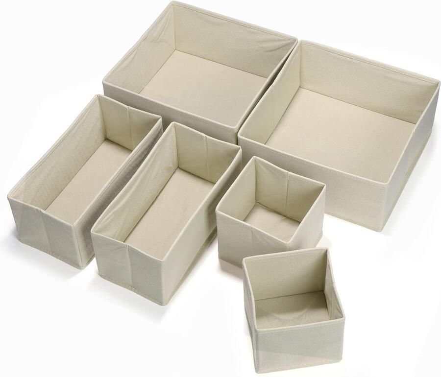 Inovra Praktische Set van 6 Opvouwbare Ladeorganisatoren voor Kledingkast en Opslag