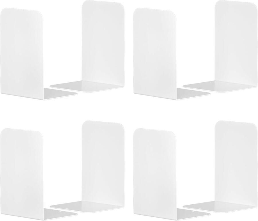 Inovra Premium boekensteunset robuuste boekenstandaard voor het opbergen van boeken ideaal voor op de plank op het bureau en op kantoor perfect cadeau-idee voor boekenliefhebbers en lezers (4 paar)