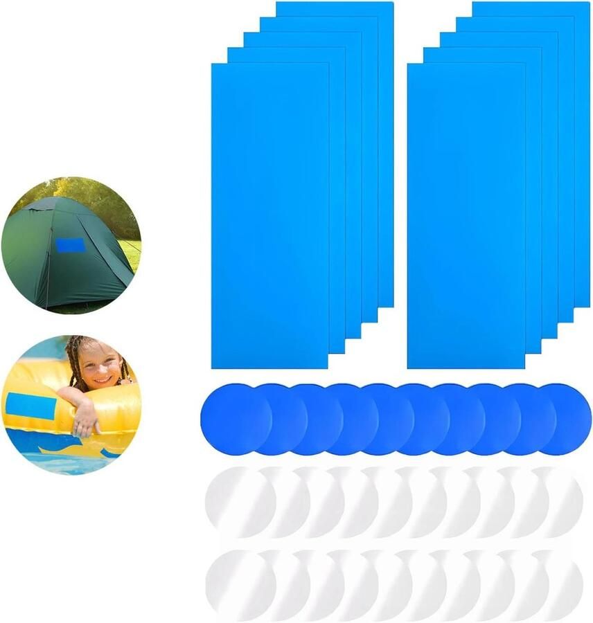 Inovra Reparatiepleisterset voor Luchtbed en Zwembad 40 Stuks Voor Opblaasbare Bedden Tenten en Speelgoed