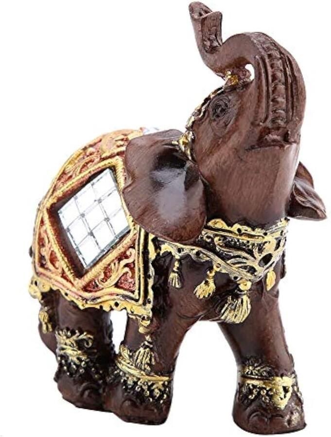 Inovra Richesse Éléphant Sculptuur Feng Shui Houtnerf 3D Figuur (S) voor Thuisdecoratie op Bureau