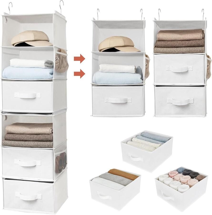 Inovra Ruime Hangende Opberger met Flexibele Indeling voor Kasten en Slaapkamers