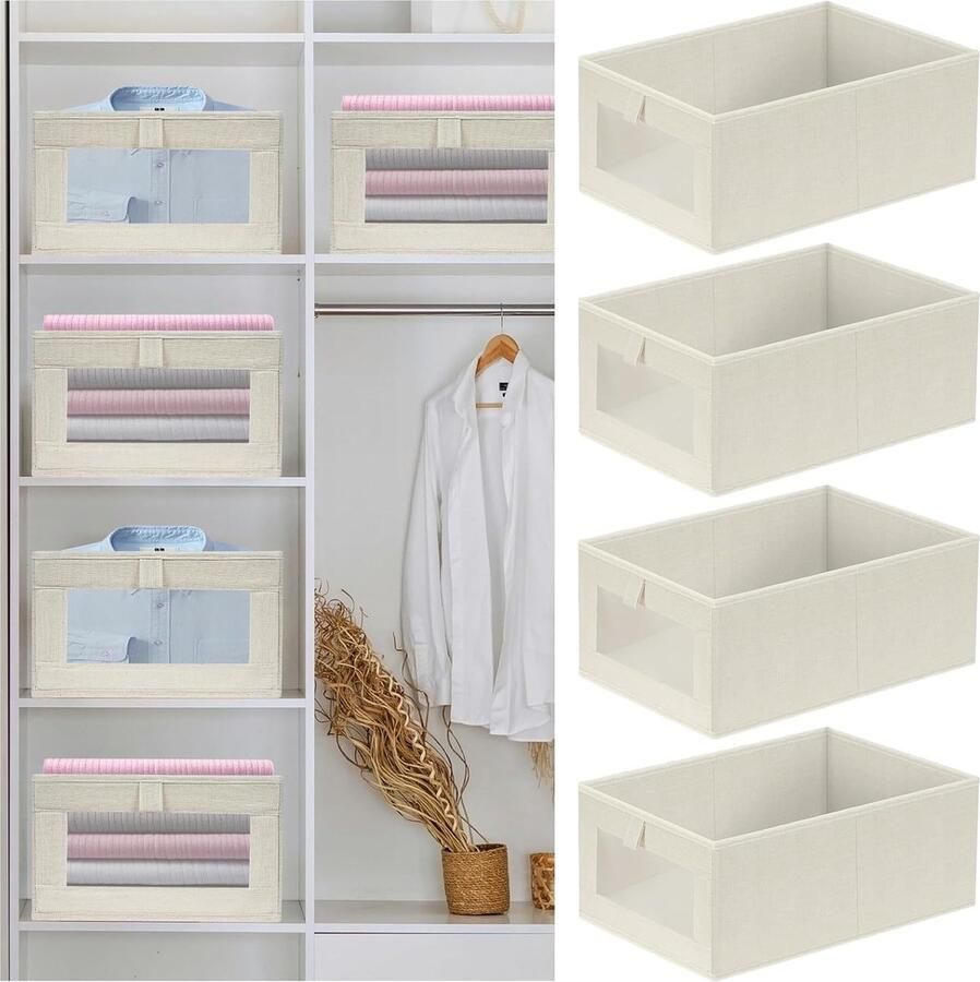 Inovra Ruime Opbergdozen Set van 4 voor Efficiënte Organisatie in Huis of Kantoor