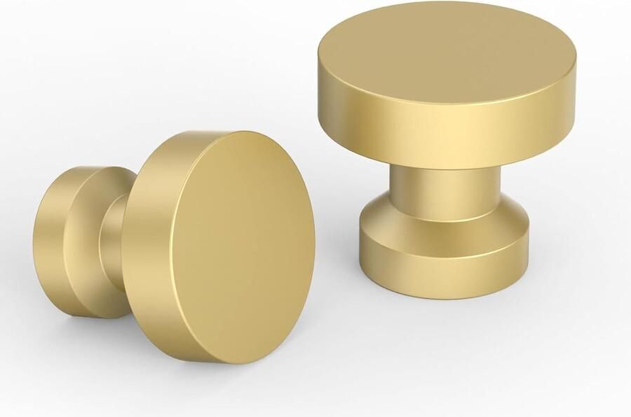 Inovra Set van 10 Luxe Meubelknoppen voor Kasten Deuren en Lades in Gouden Afwerking