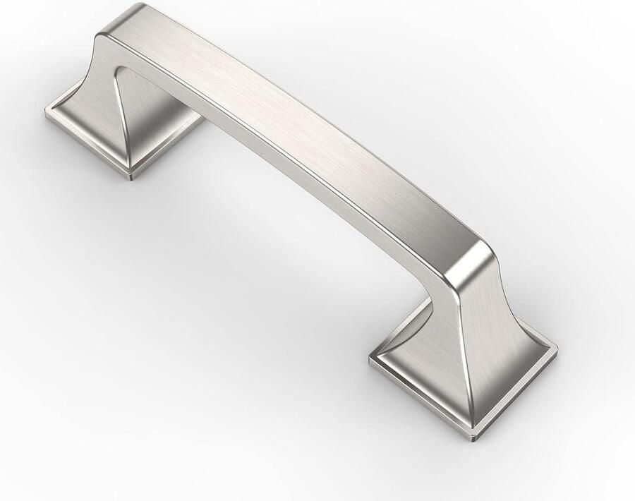 Inovra Set van 10 Moderne Keuken Kastgrepen in Geborsteld Nikkel met Gatafstand 76 mm