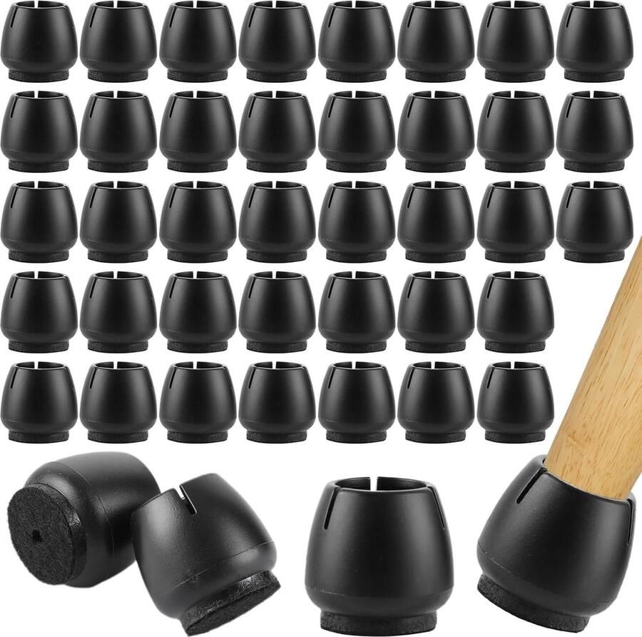 Inovra Set van 100 Beschermende Stoelpootdoppen voor Ronde Stoelpoten van 17-21 mm