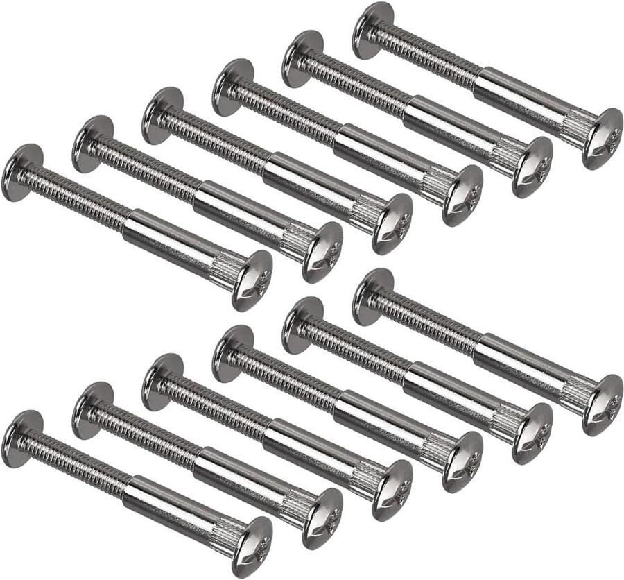 Inovra Set van 12 hulsschroeven M6 voor houten planken kasten en meubelframes Plaatverbindingen Duurzaam en stevig