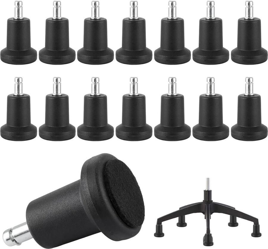 Inovra Set van 15 Vloerglijders voor Bureaustoel Beschermt Houten en Tegelvloeren