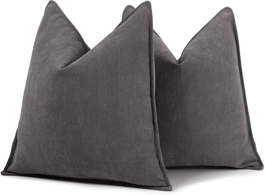 Innovra Inovra Sierkussenhoezen 50 x 50 cm 2 Stuks Chenille Elegant Design Zacht en Luxueus Decoratieve Kussens voor Bank Bed en Woondecoratie