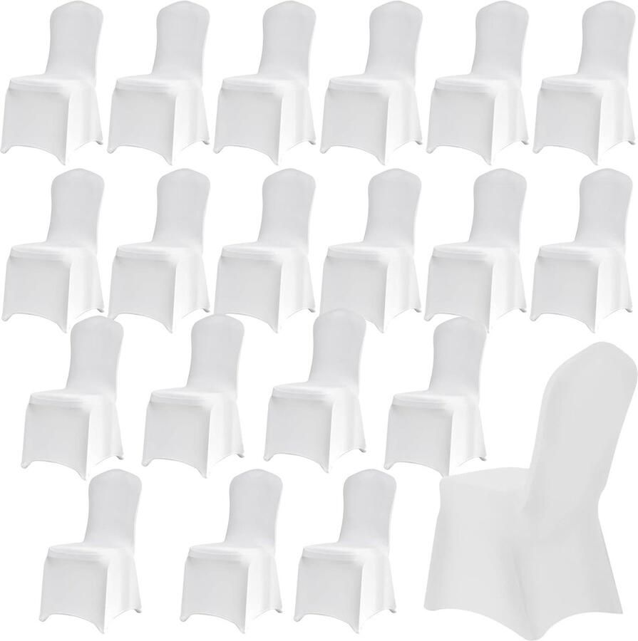 Inovra Set van 20 Luxe Witte Stoelhoezen voor Bruiloft en Feestdecoratie