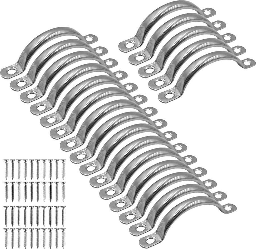 Inovra Set van 20 Moderne Roestvrijstalen Handgrepen voor Meubels