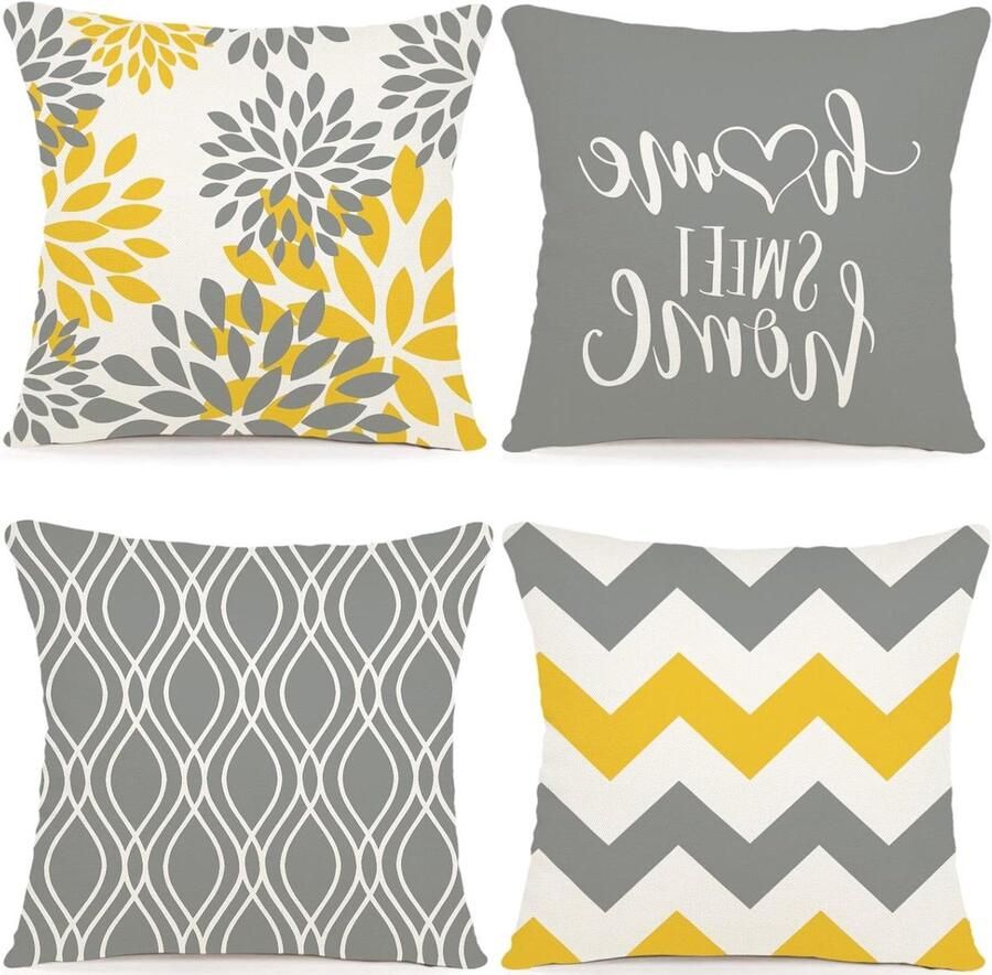 Inovra Luxe sierkussenhoes set 4 stuks zachte kussenhoezen voor bank en interieurdecoratie