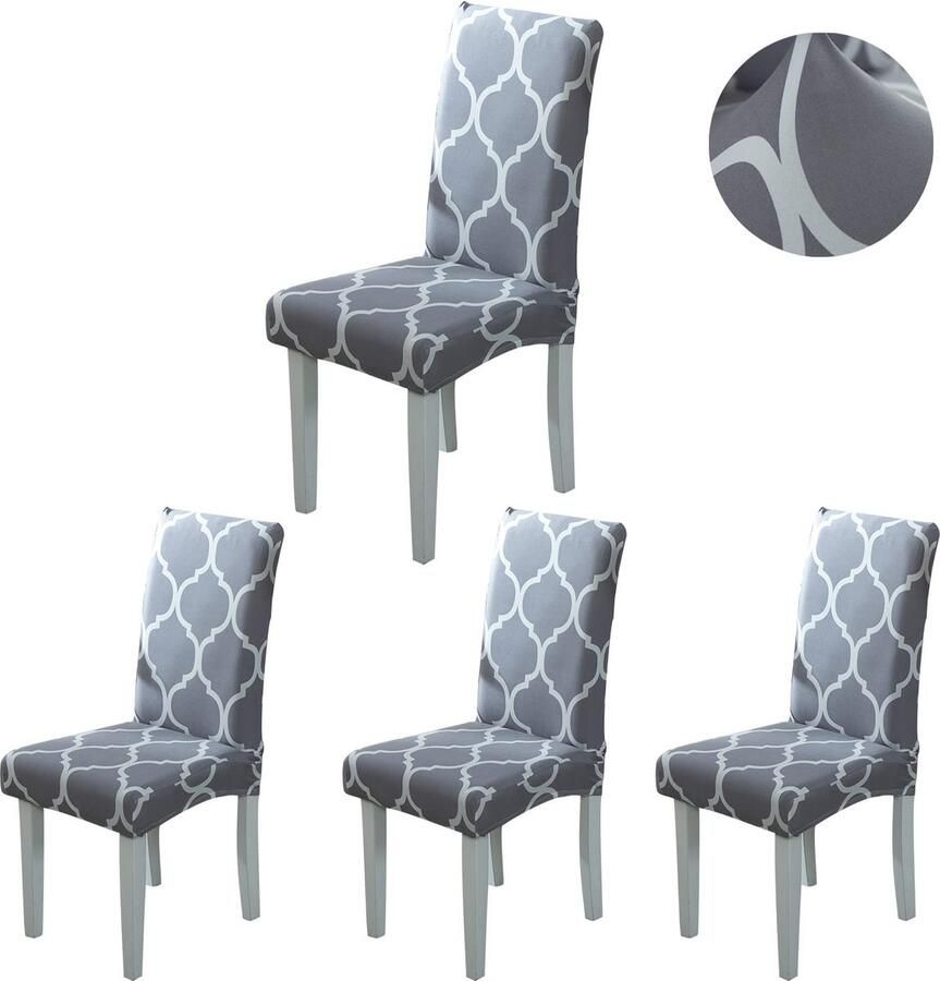 Inovra Set van 4 of 6 Moderne Elastische Stoelhoezen voor Eetkamer en Feestdecoratie