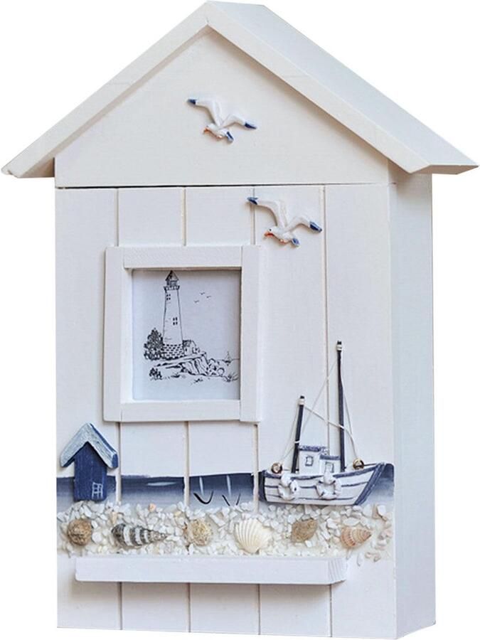 Inovra Sfeervolle Houten Wandkast voor Sleutels en Kleine Accessoires in Mediterrane Stijl