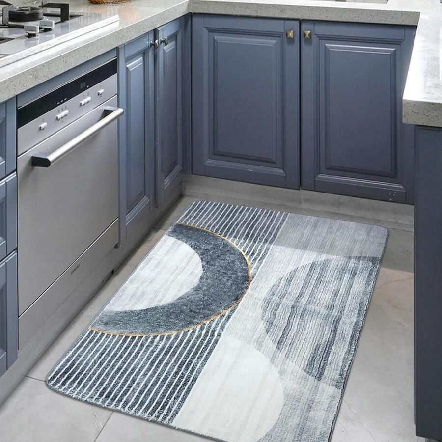 Inovra Slaapkamertapijt Woonkamer Antislip Wasbaar Tapijt Kortpolig Tapijt Slaapkamer voor Woonkamer Slaapkamer Eetkamer Luxe Huidvriendelijk Tapijt 60 × 100 cm 03060