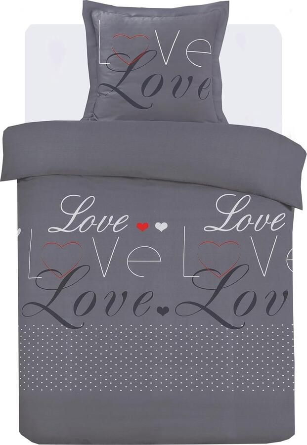 Inovra Stijlvol Bedlinnen Set in Anthraciet voor Eenpersoonsbed met Katoenen Dekbedovertrek en Kussensloop