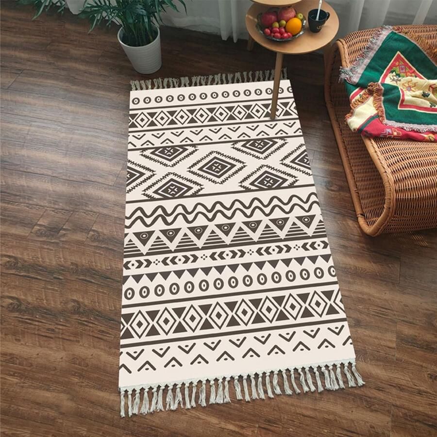 Inovra Stijlvolle Boho Vloerkleed voor Woonkamer Wasbaar en Antislip Lichtgewicht Ontwerp 60 × 150 cm