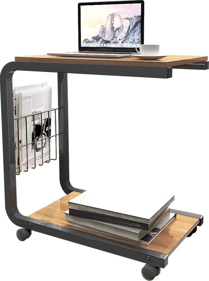 Inovra Stijlvolle en Functionele Bijzettafel met Wielen voor Slaap- en Woonkamer